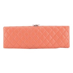 Chanel Camellia Clasp Clutch Quilted Lambskin Long