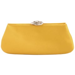 Chanel Camellia Clasp Clutch Satin with Crystals Small