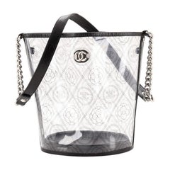 Chanel Camellia Coco Bucket Bag Printed PVC Medium