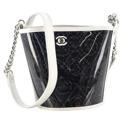 Chanel Camellia Coco Bucket Bag Printed PVC Small