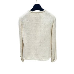Chanel Camellia Cream Tweed Jacket Sz.38