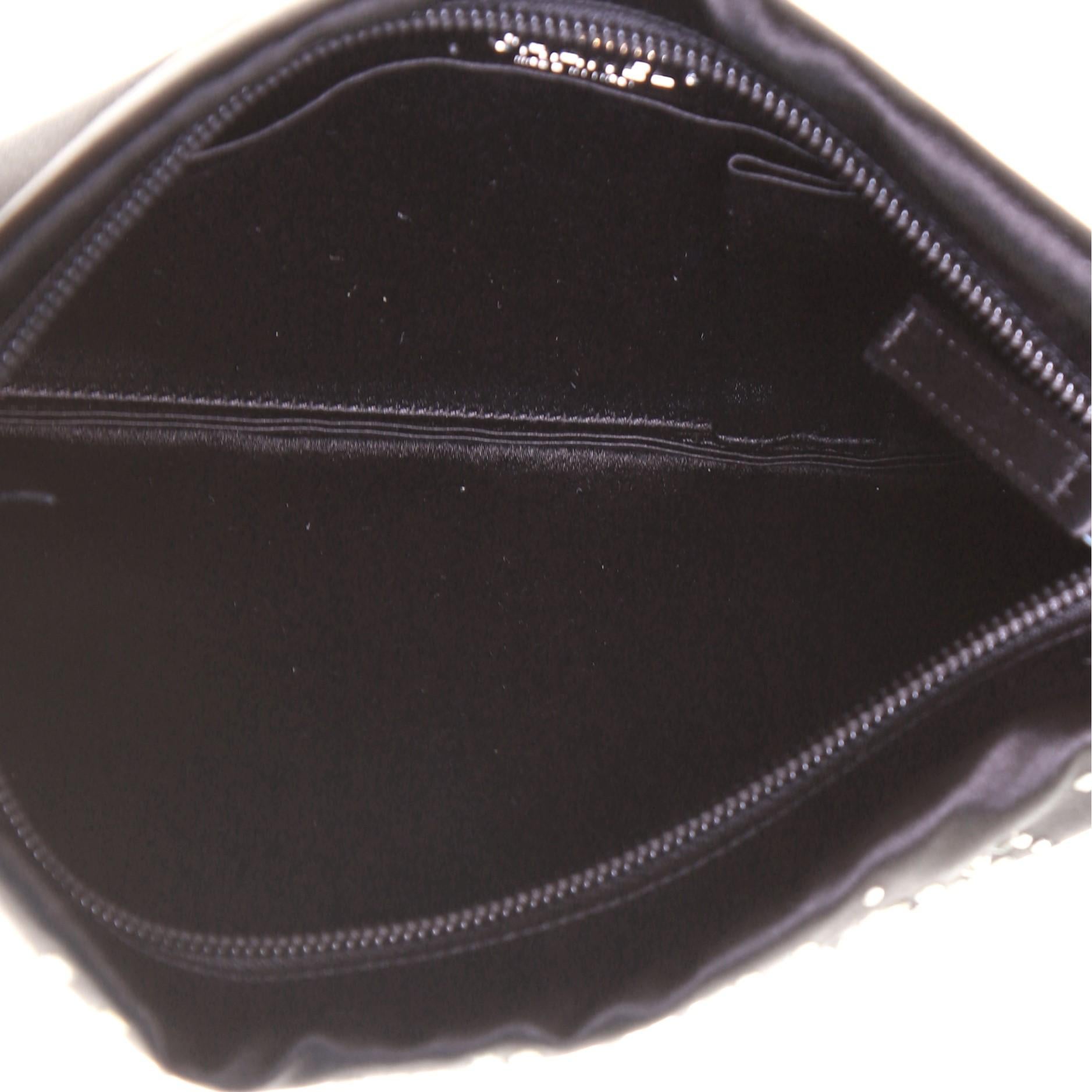 Chanel Camellia Diamante Convertible Clutch Crystal Embellished Satin Small 1