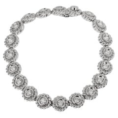 Chanel Camellia Diamond White Gold Tennis Bracelet