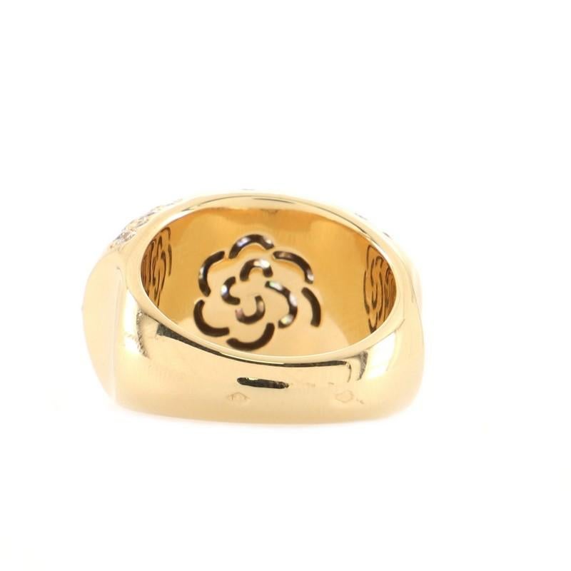 Chanel Camellia Dome Ring 18K Yellow Gold and Diamonds 1