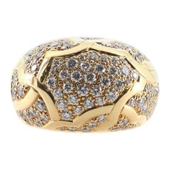 Chanel Camellia Dome Ring 18K Yellow Gold and Diamonds