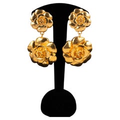 Chanel camellia earrings by Karl Lagerfeld circa 1988