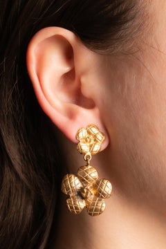 Chanel camellia earrings by Karl Lagerfeld Fall-Winter 1998