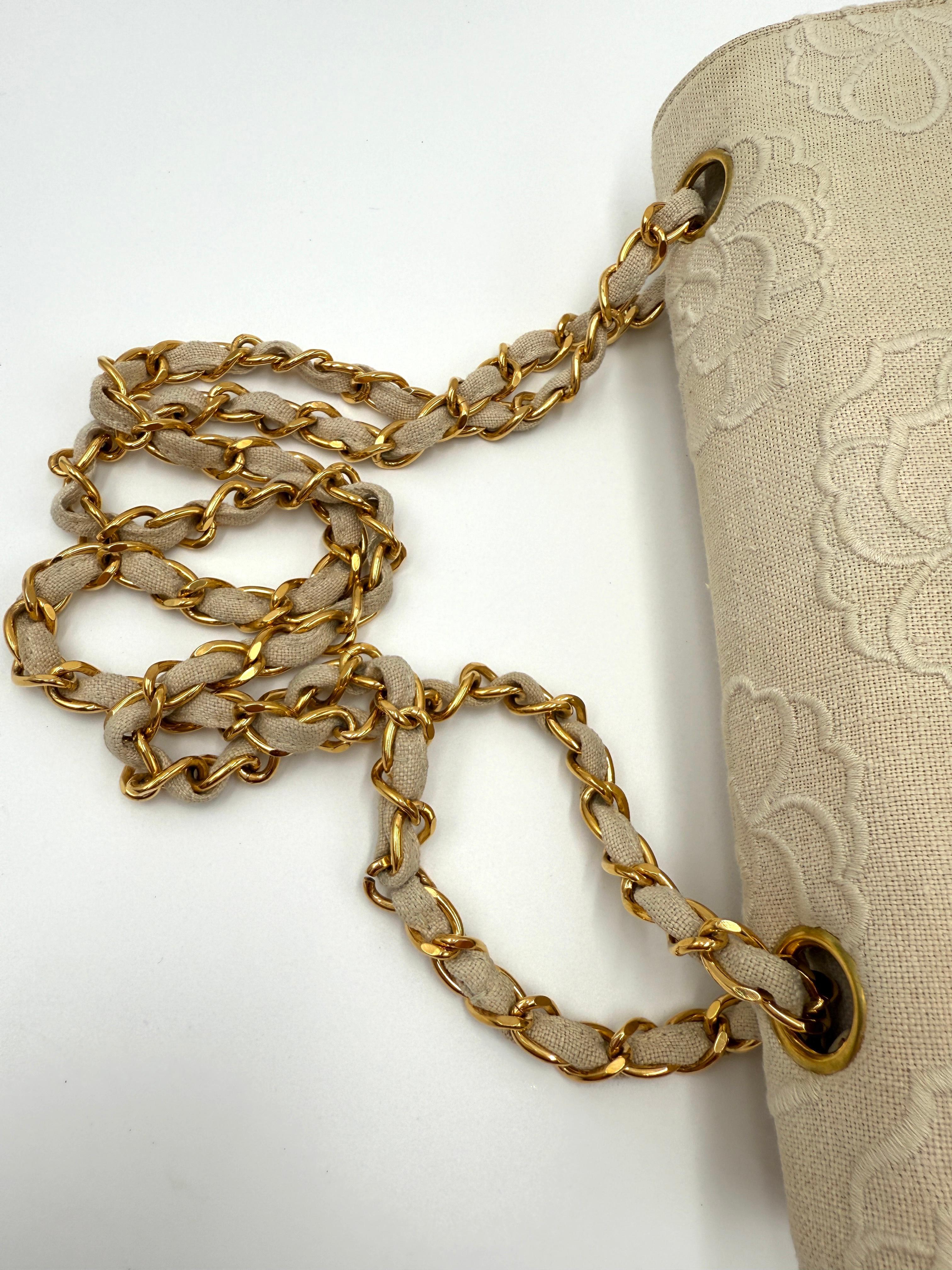 Chanel Camellia Embroidered Small Flap Bag In Excellent Condition For Sale In San Francisco, CA