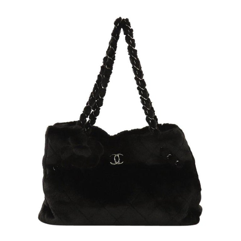 Chanel Camellia Fantasy Tote Faux Fur Large at 1stDibs