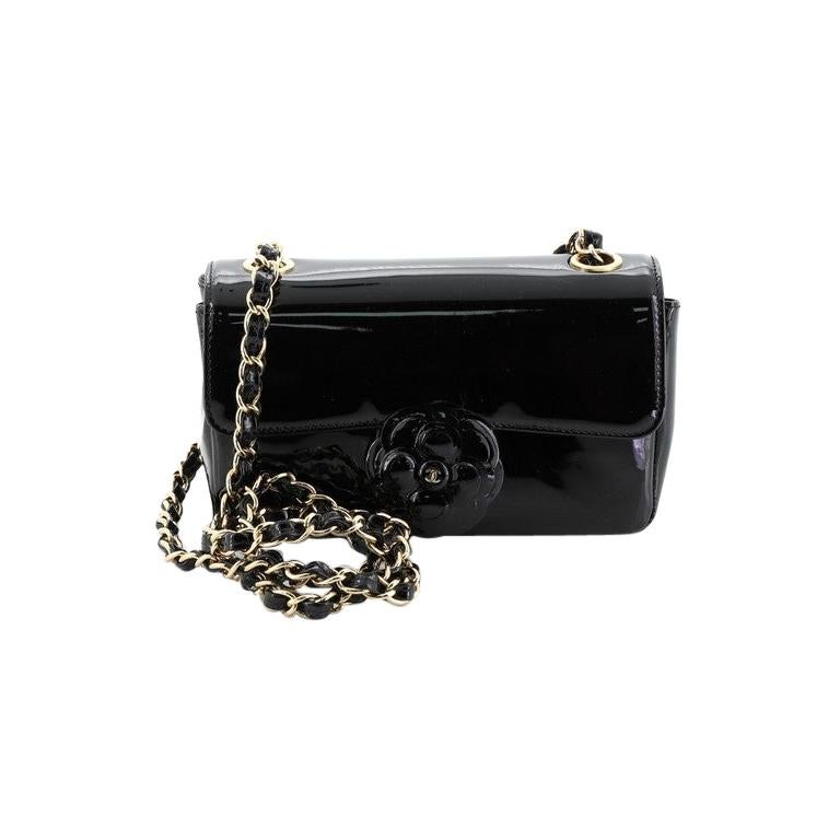 Chanel Camellia Flap Bag Patent Small