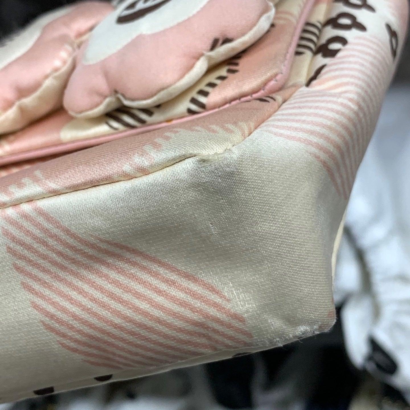 Chanel Camellia Flap Bag Pink Floral Printed Satin Medium, 2005-2006 5