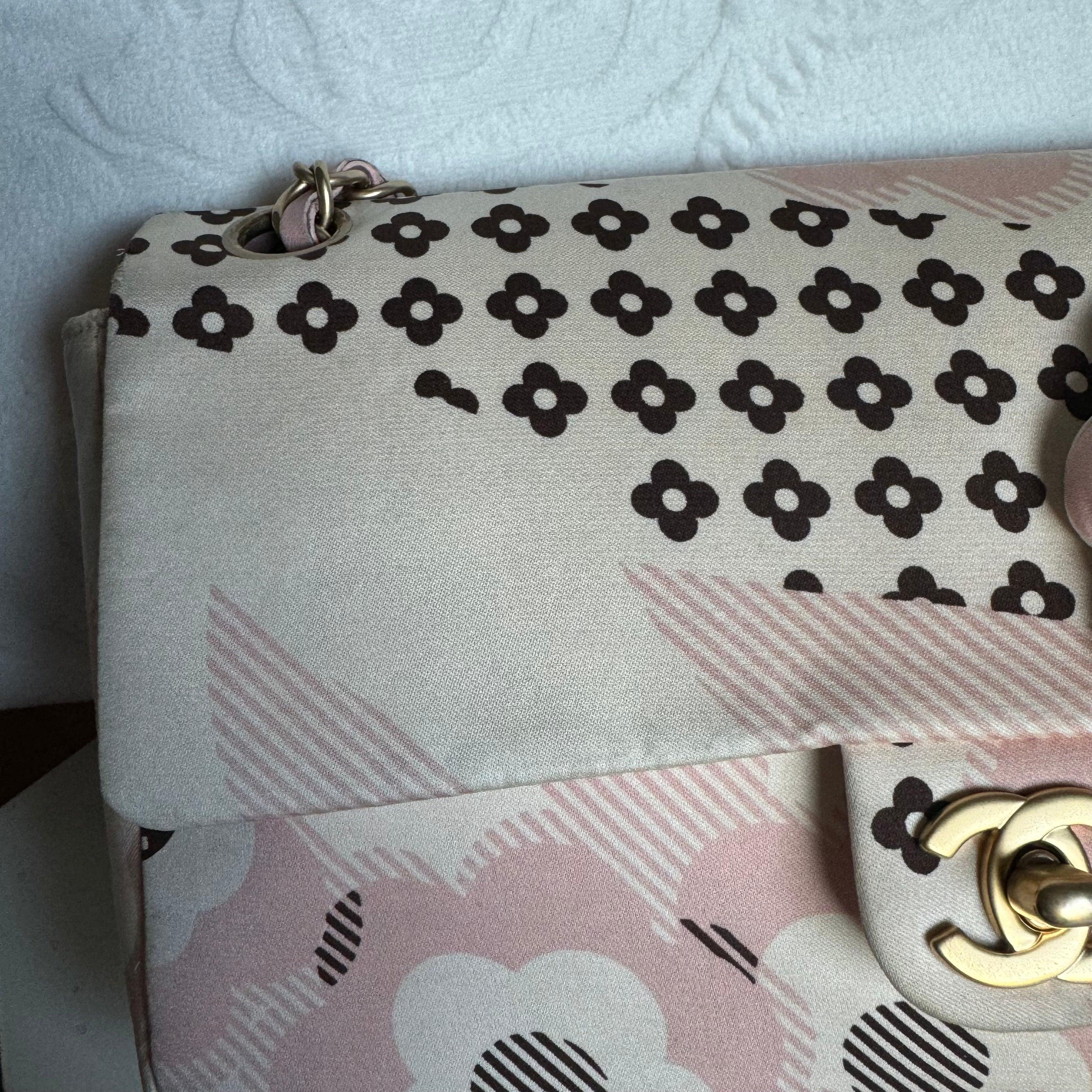 Chanel Camellia Flap Bag Pink Floral Printed Satin Medium, 2005-2006 3
