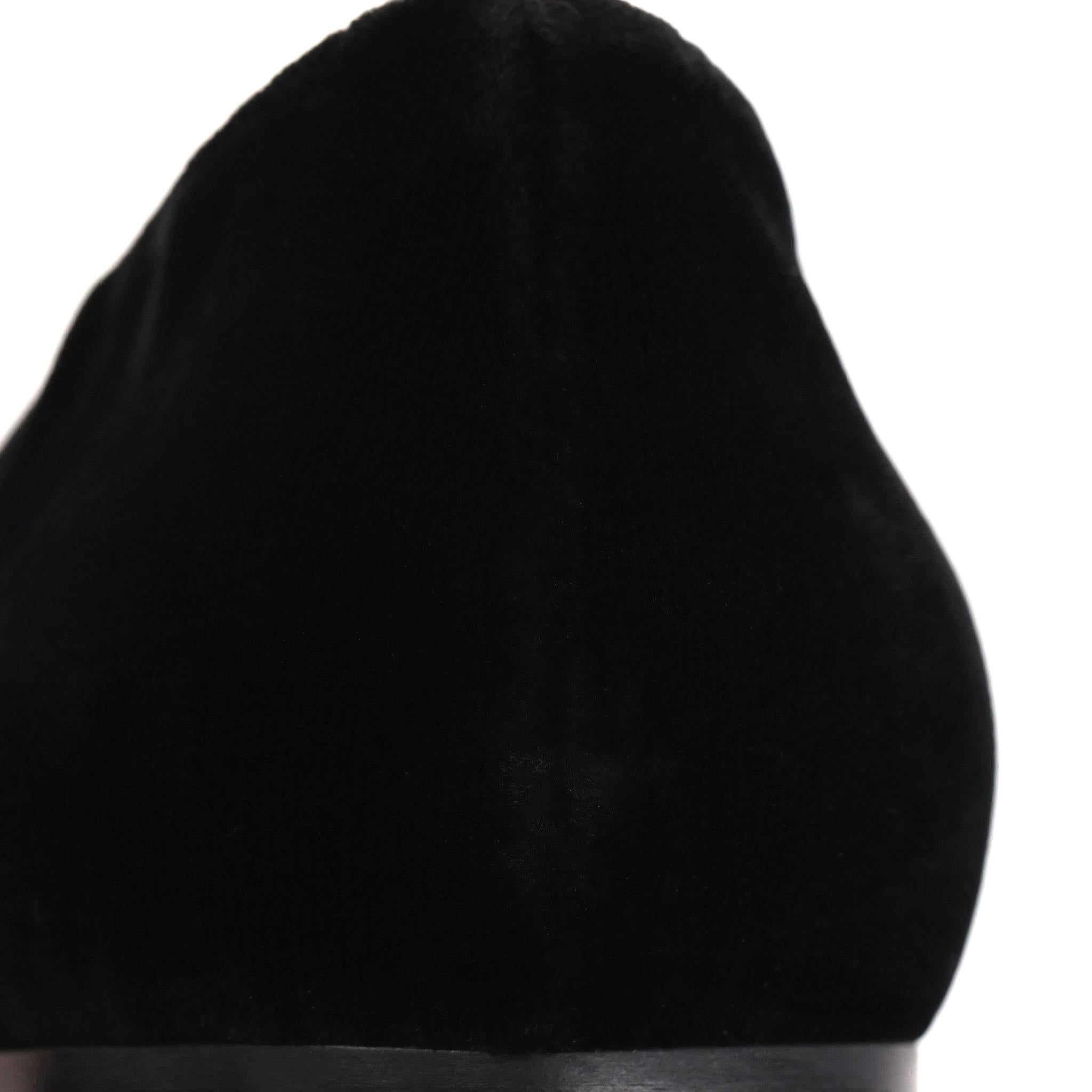 Ballerine in velluto Chanel con fiore di camelia e logo 'CC' in vendita 7