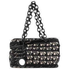 Chanel Camellia Flower Chain Tote Printed Canvas