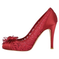 Chanel Camellia Flower Lace & Satin 'CC' Logo Detail Pumps
