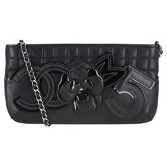 Chanel Camellia Flower, No. 5 & 'CC' Logo Leather Clutch Bag On A Chain