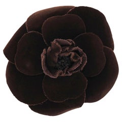 Chanel Camellia Flower Velvet Brooch