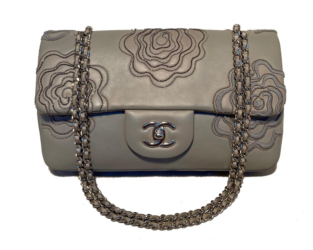 Chanel Camellia Follies Embroidered Medium Classic Flap Excellent condition. measurements: 10x6x2