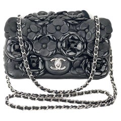 CHANEL Camellia Lambskin Patent Around Flap Crossbody Bag at 1stDibs