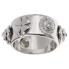 Chanel Camellia Lucky Charm 18k White Gold Diamond Ring