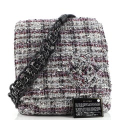 Chanel Camellia Messenger Bag Tweed Large
