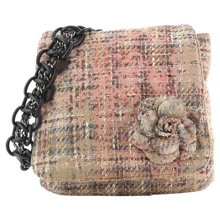 Chanel Camellia Messenger Bag Tweed Large