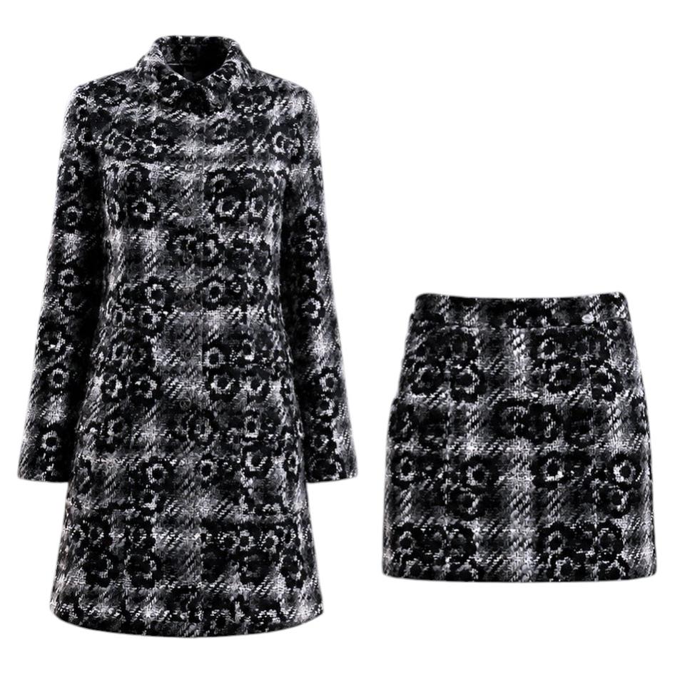 CHANEL Camellia Motif Lesage Tweed Ensemble 38 FR