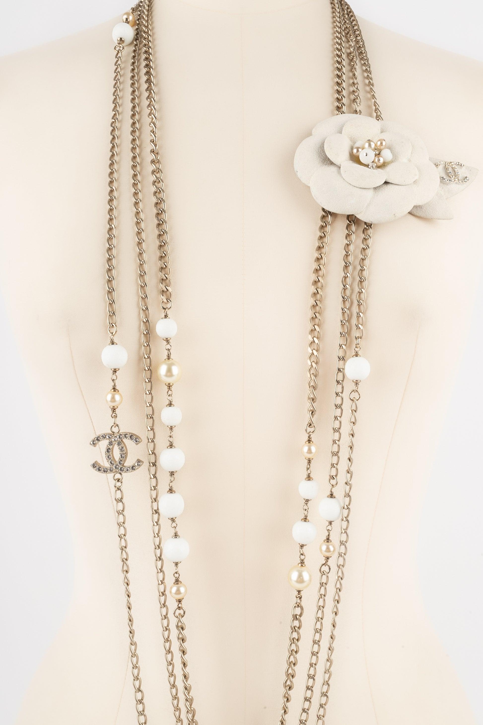 Women's Chanel Camellia Necklace with Costume Pearls, 2005