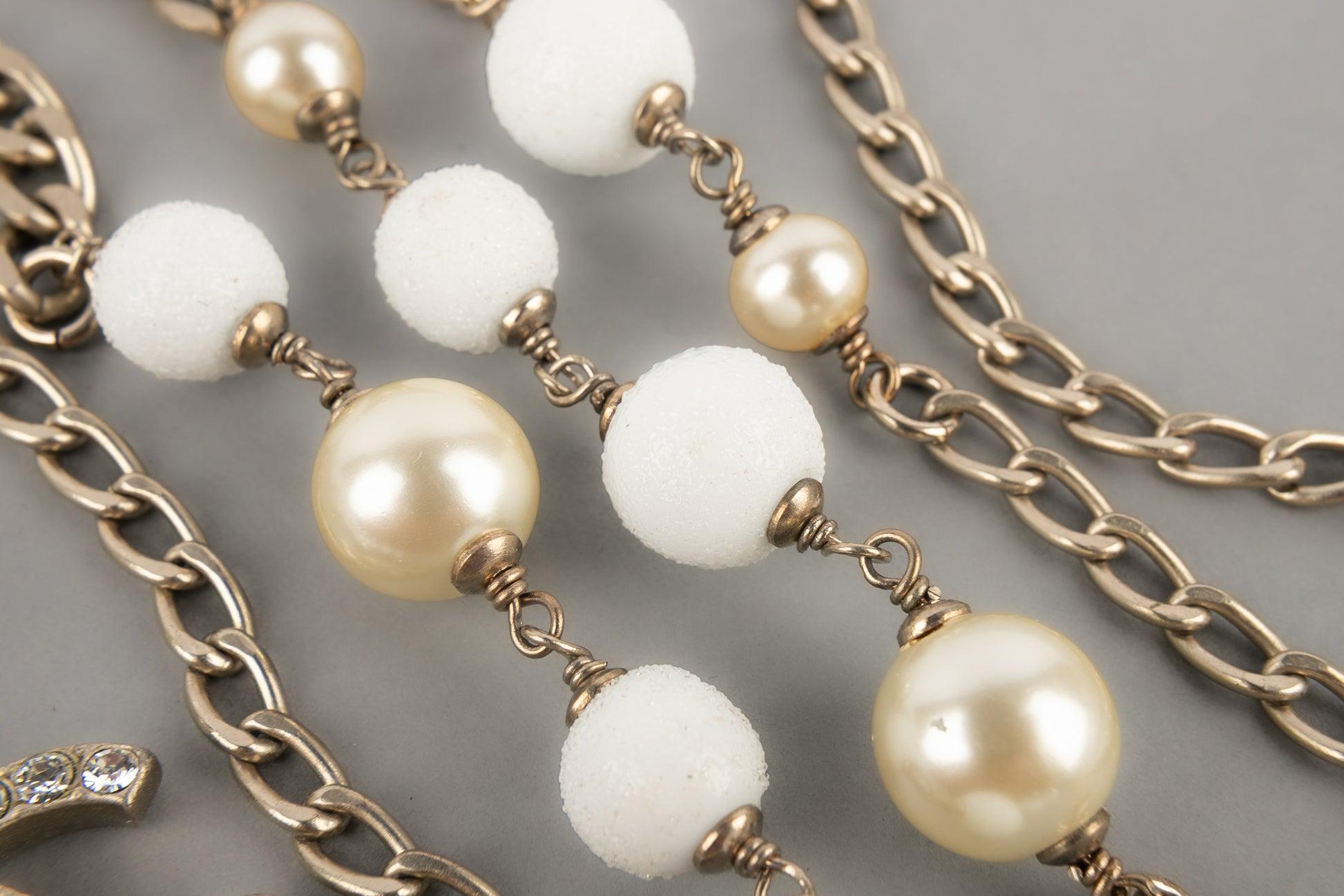 Chanel Camellia Necklace with Costume Pearls, 2005 2