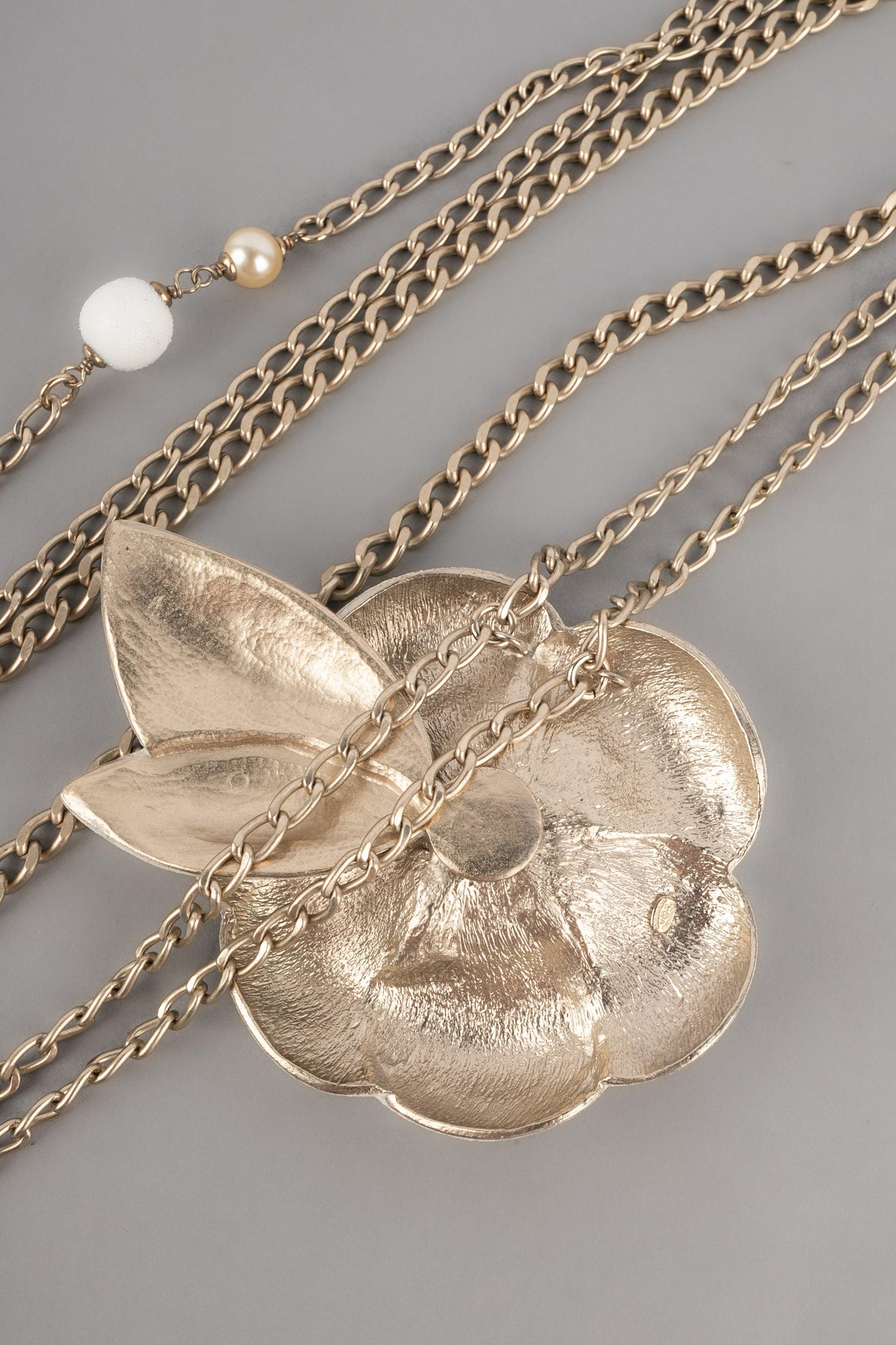 Chanel Camellia Necklace with Costume Pearls, 2005 3