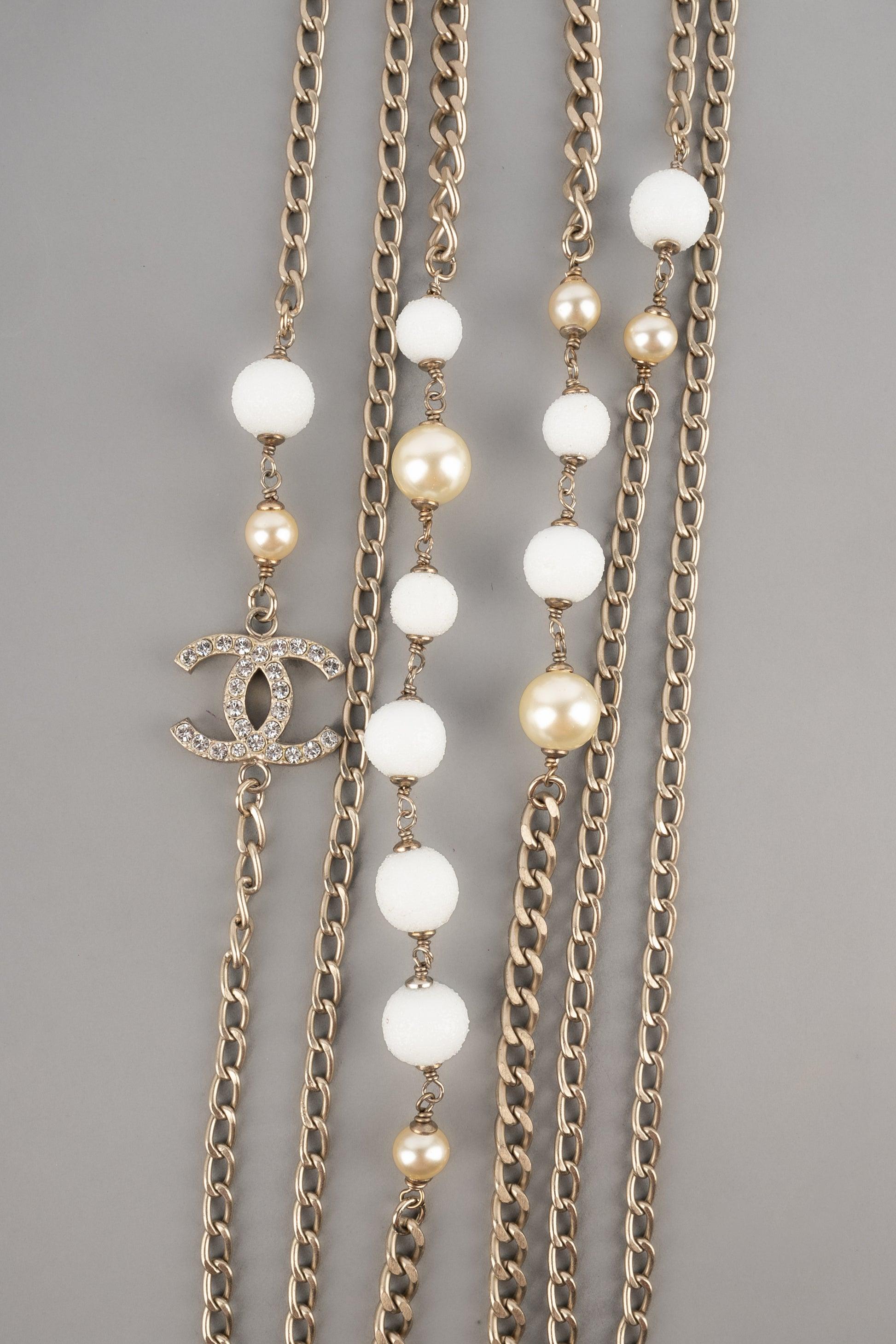 Chanel Camellia Necklace with Costume Pearls, 2005 4