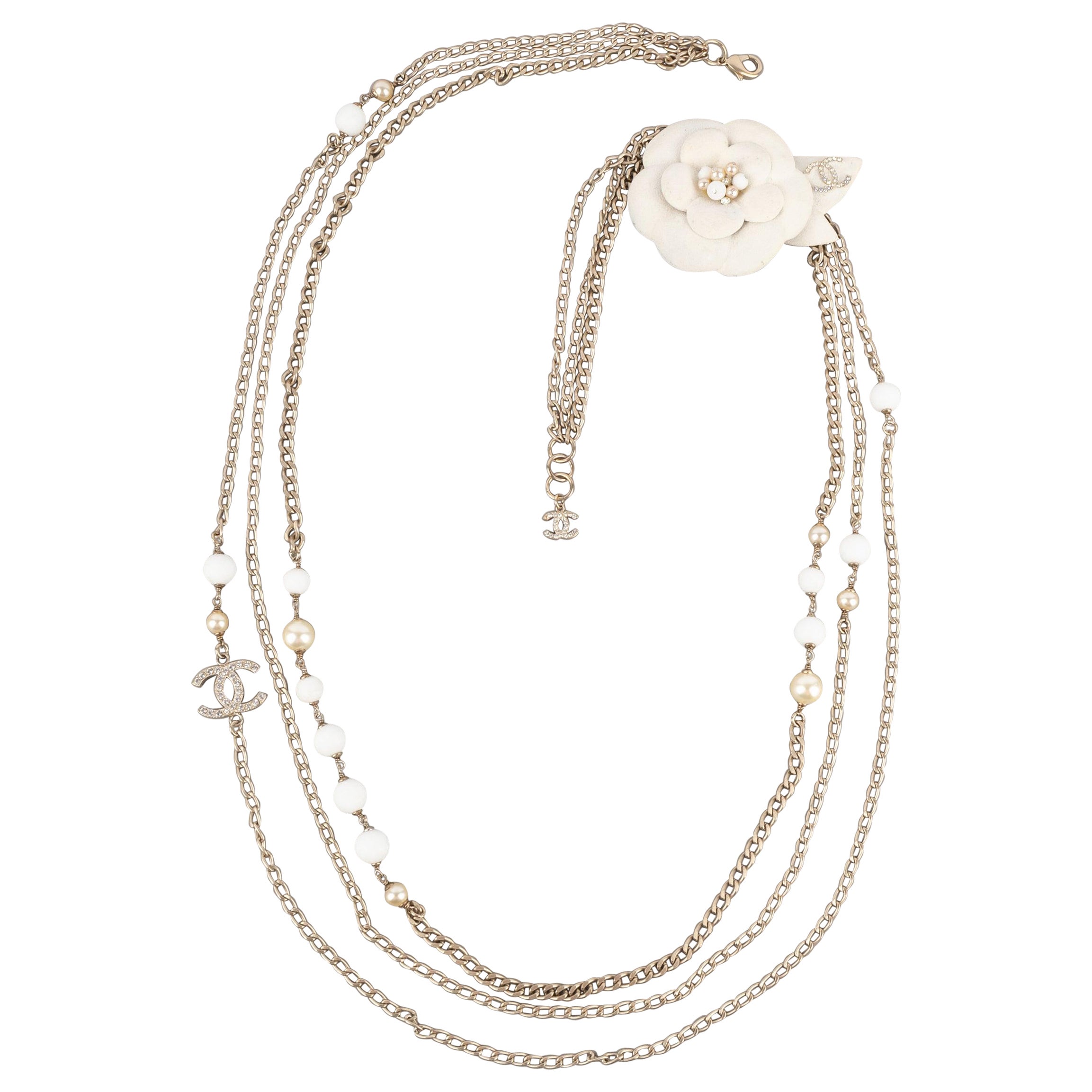 Chanel Camellia Necklace with Costume Pearls, 2005