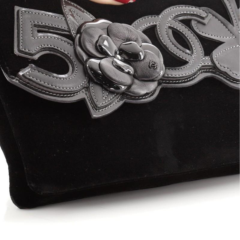 Chanel Camellia No.5 Chain Flap Bag Velvet Large 1