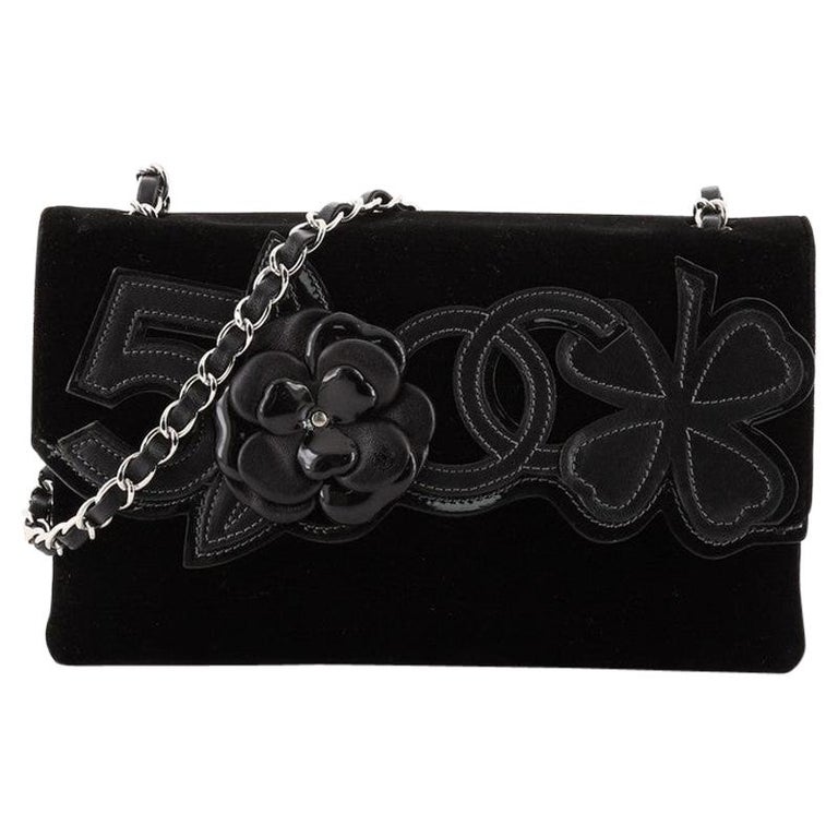 Chanel Camellia No.5 Chain Flap Bag Velvet Large
