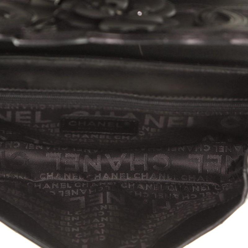 Black Chanel  Camellia No.5 Flap Bag Leather