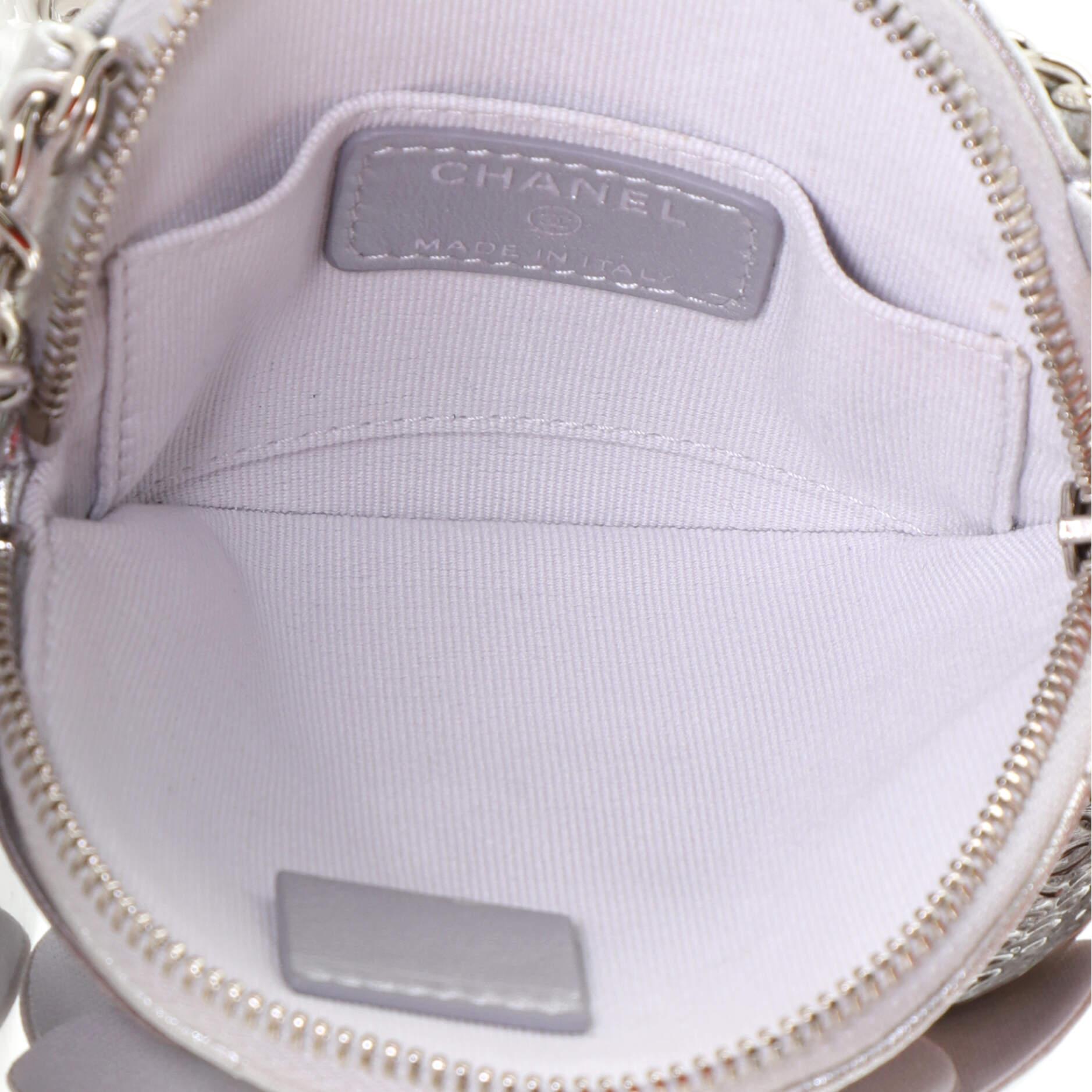Chanel Camellia Round Clutch with Chain Lambskin 1