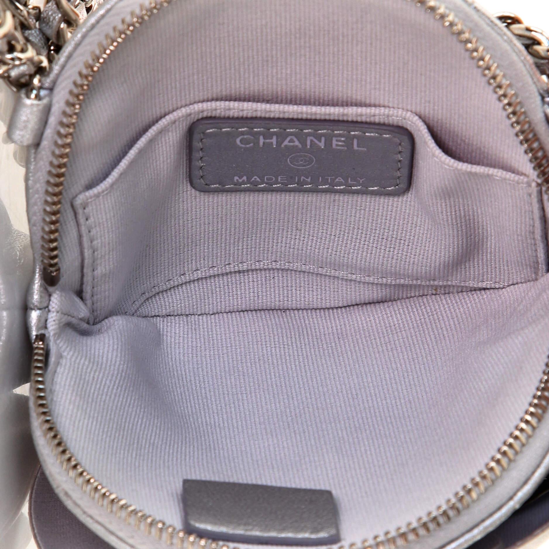 Chanel Camellia Round Clutch with Chain Lambskin 1