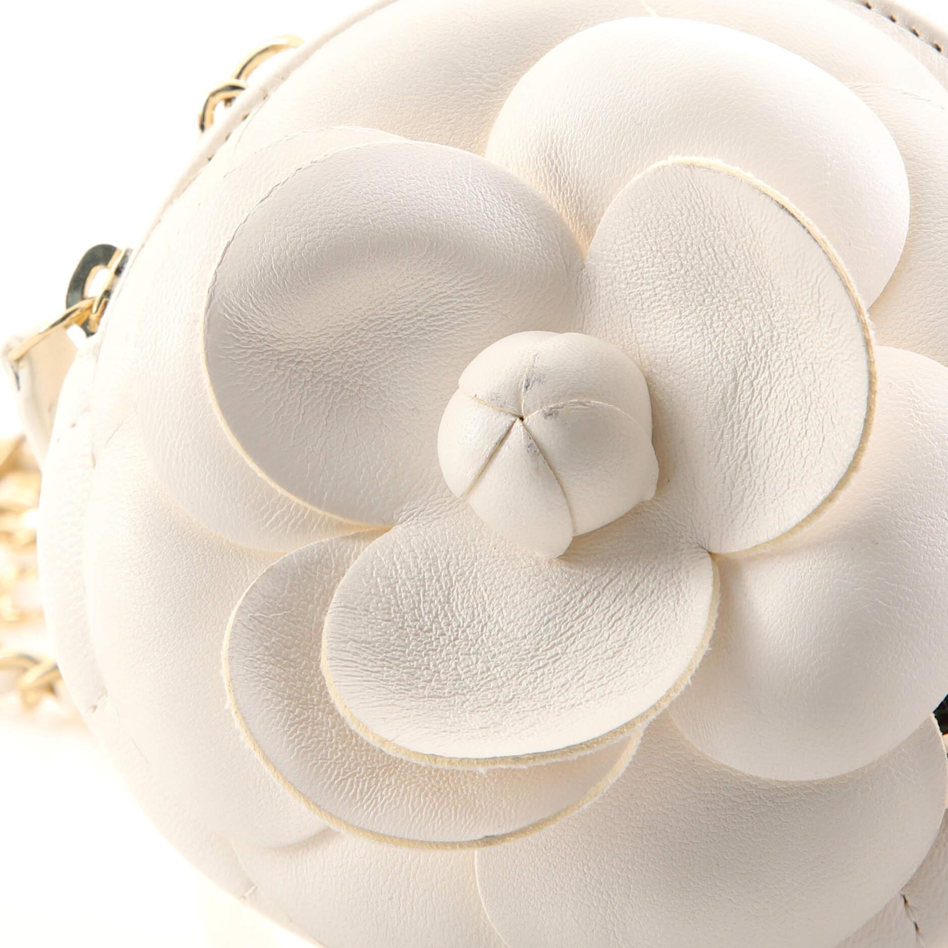 Chanel Camellia Round Clutch with Chain Lambskin 3