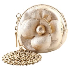 Chanel Camellia Round Clutch with Chain Lambskin