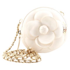 Chanel Camellia Round Clutch with Chain Lambskin