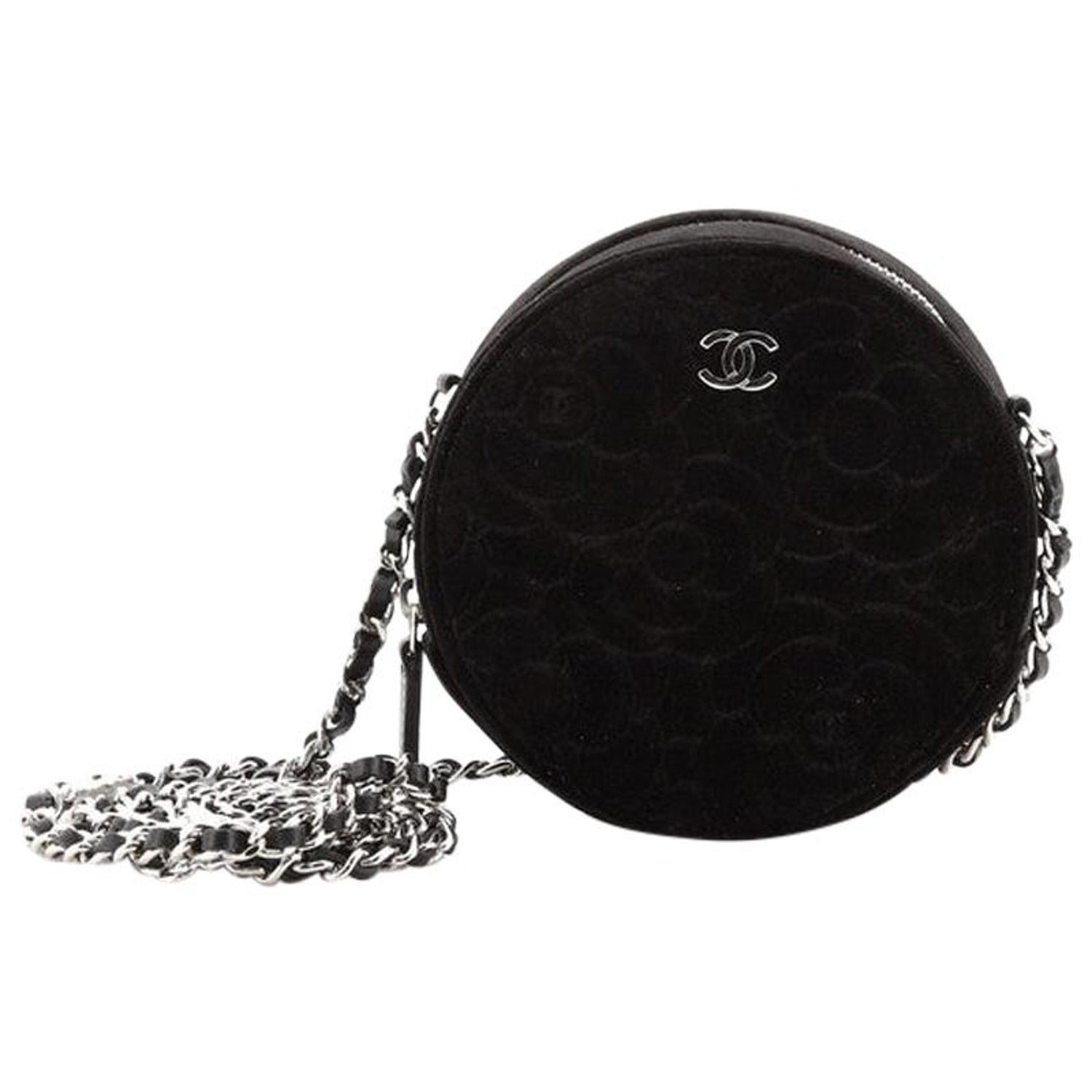 Chanel Camellia Round Clutch with Chain Velvet at 1stDibs | chanel camellia  round bag, chanel camellia clutch, camellia clutch