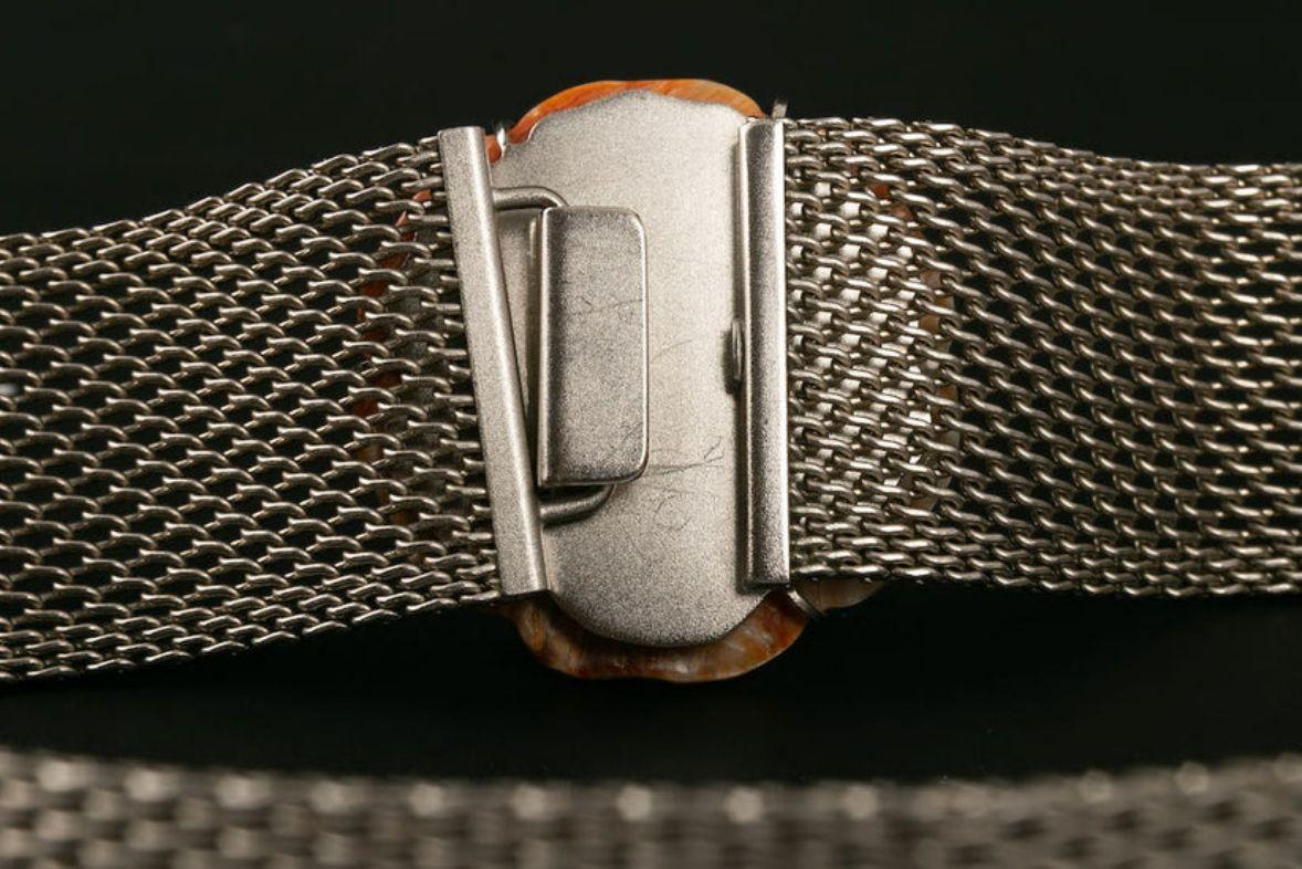 Chanel Camellia Silver Plated Belt Fall, 1998  For Sale 1