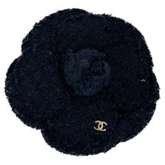 Chanel Camellia Tweed Brooche