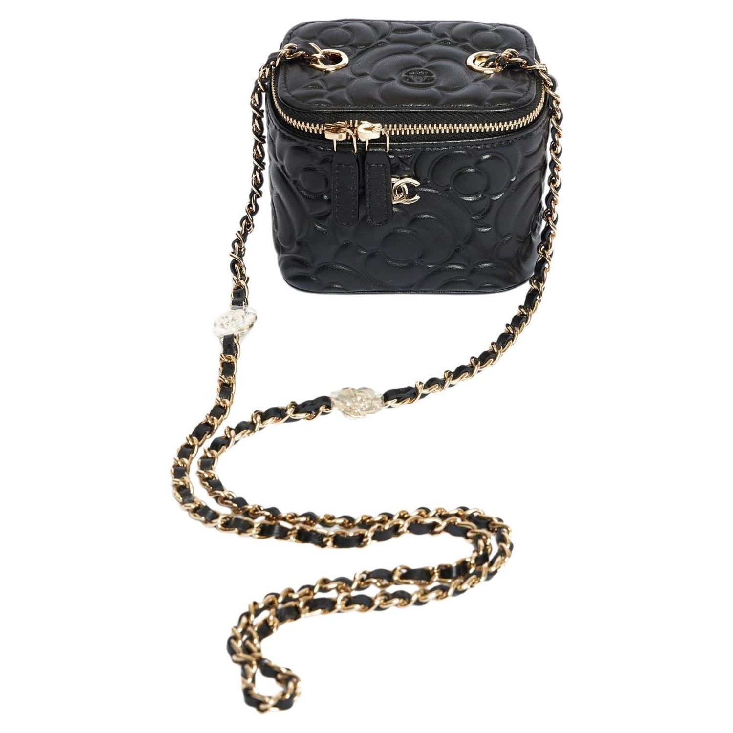 Chanel Navy Quilted Grained Calfskin Mini Vanity With Chain Gold Hardware,  2021 Available For Immediate Sale At Sotheby's