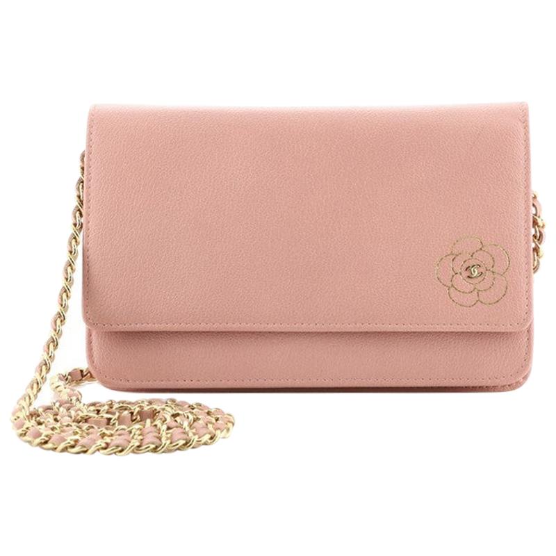 Chanel Camellia Wallet on Chain Leather at 1stDibs