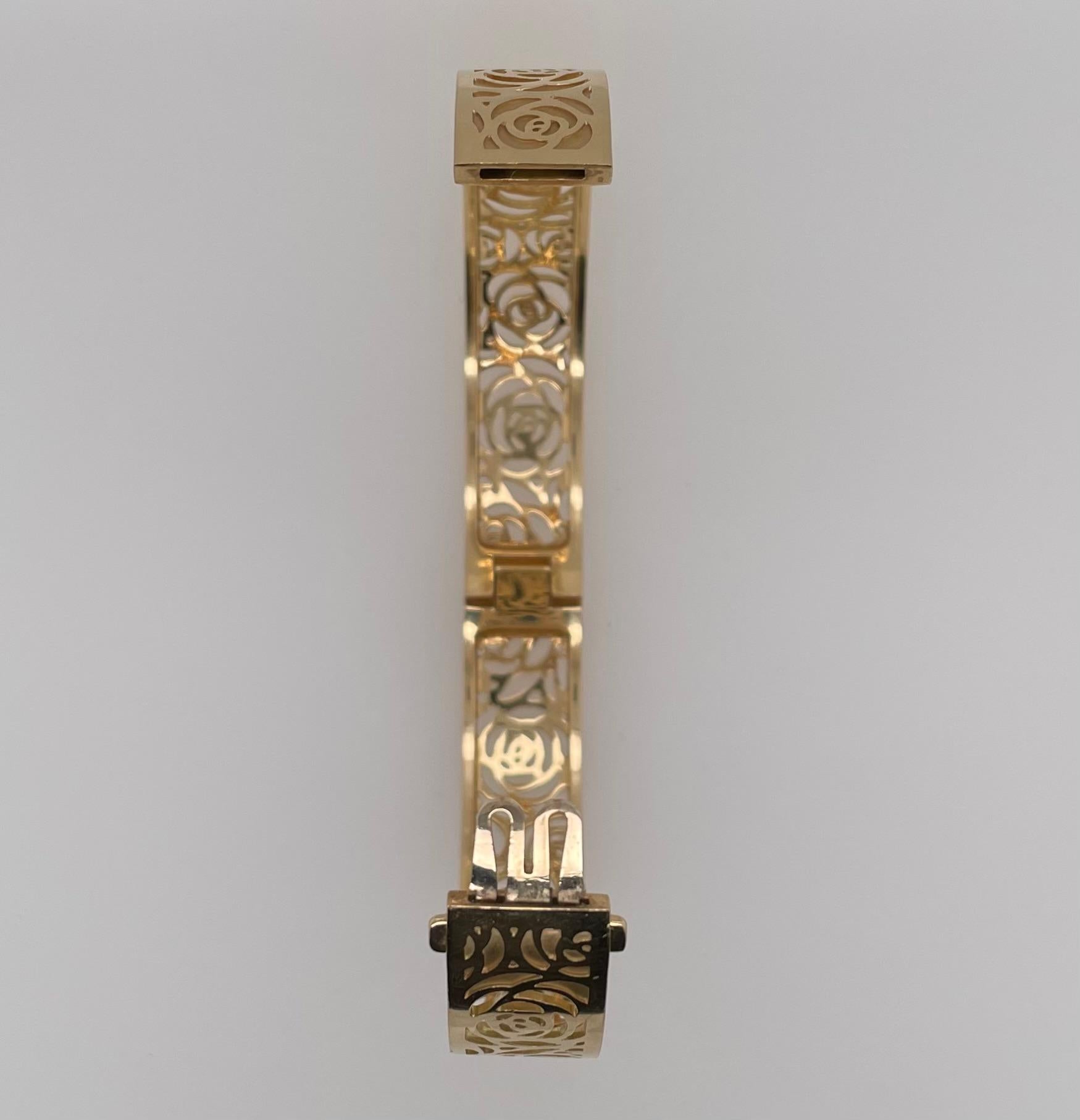 Chanel Camellia Yellow Gold Ajoure Bracelet 5