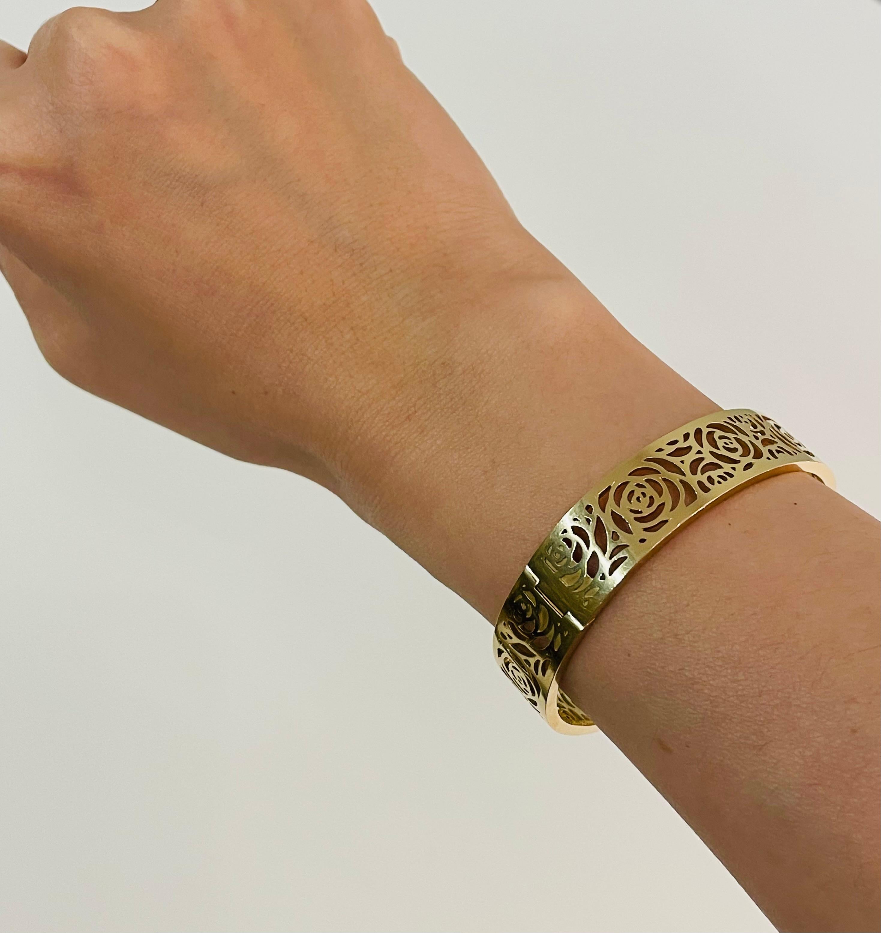 Chanel Camellia Yellow Gold Ajoure Bracelet 2