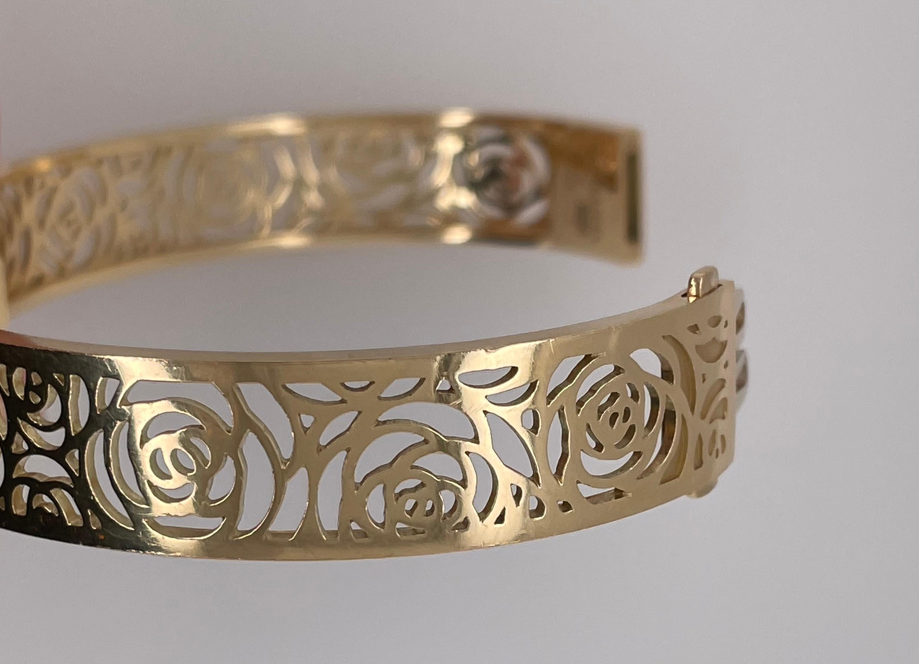 Chanel Camellia Yellow Gold Ajoure Bracelet 4