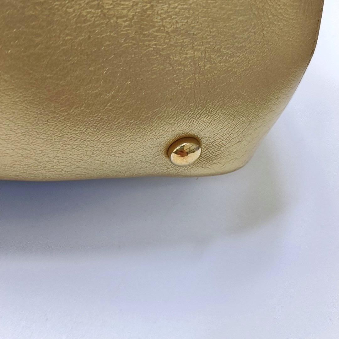 Chanel Camera Bag Chevron Stitching Black Gold Lambskin Leather Double Chain For Sale 7