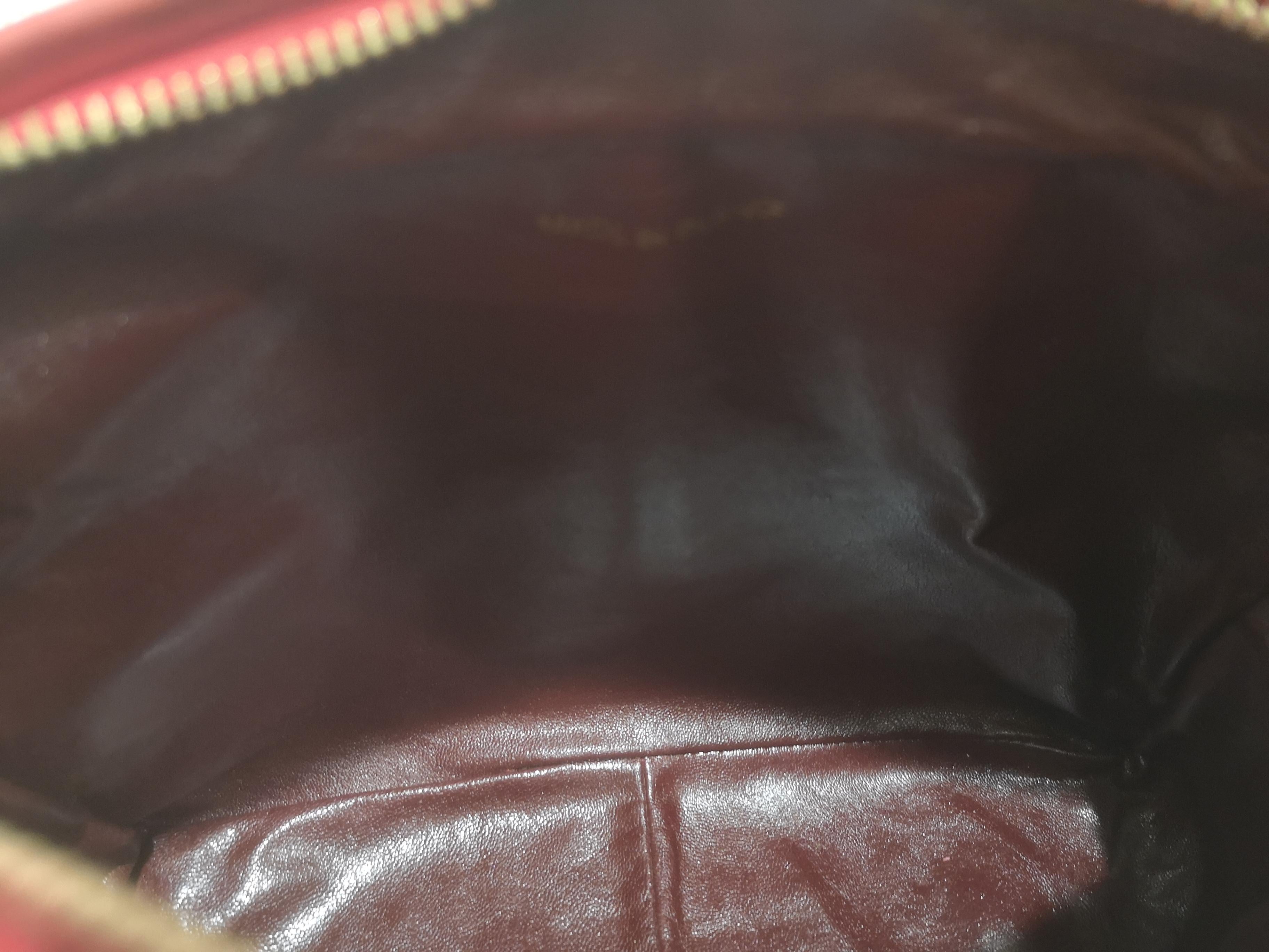Marrone Borsa Chanel Camera bag in pelle rossa con catena dorata